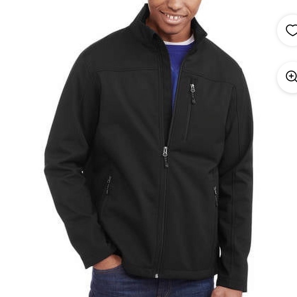 Swiss Tech Men’s Soft Shell Windbreaker Performance Jacket Black Size M 38-40